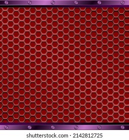 red pattern with metallic frame