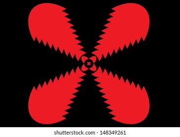 A Red Pattern on a Black Background. Vector