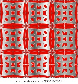 red pattern on a metal background. pattern for fabric, wallpaper, packaging. Decorative print.
