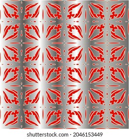 red pattern on a metal background. pattern for fabric, wallpaper, packaging. Decorative print.
