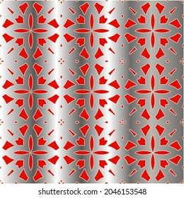 red pattern on a metal background. pattern for fabric, wallpaper, packaging. Decorative print.
