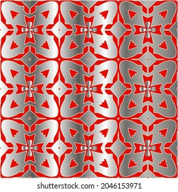 red pattern on a metal background. pattern for fabric, wallpaper, packaging. Decorative print.
