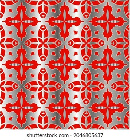 patrón rojo en un fondo metálico. patrón para tela, papel pintado, embalaje. Impresión decorativa.