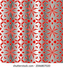 red pattern on a metal background. pattern for fabric, wallpaper, packaging. Decorative print.