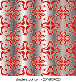 red pattern on a metal background. pattern for fabric, wallpaper, packaging. Decorative print.