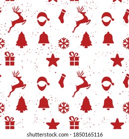 patrón rojo ornamentación simple navidad y vector de diseño de año nuevo