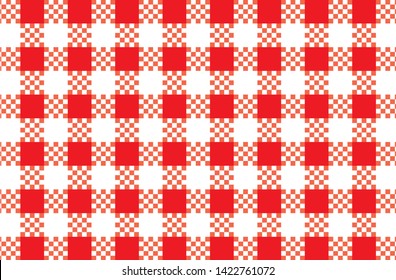 red pattern tablecloths - flags, clothing items, decorations, arabic costumes and other textile items, web designs - vector illustration