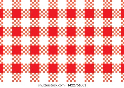 red pattern tablecloths - flags, clothing items, decorations, arabic costumes and other textile items, web designs - vector illustration