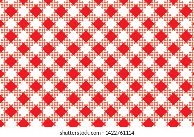red pattern tablecloths - flags, clothing items, decorations, arabic costumes and other textile items, web designs - vector illustration