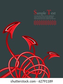 Red pattern from the tails of the devil. Illustration