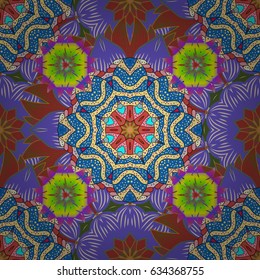 Red pattern. Vector Hand drawn zentangle floral red background. Seamless pattern ethnic mandalas, doodle background circles.