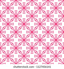 Red patterns as lines on white background, seamless background