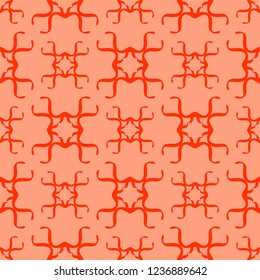 Red patterns on cream background

