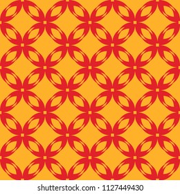 The red patterns on an orange background , seamless pattern
