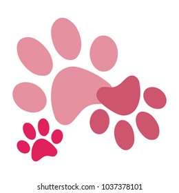 Red paws vector print