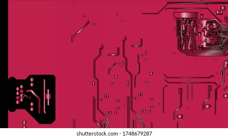 Red pcb motherboard abstract texture background pattern backdrop