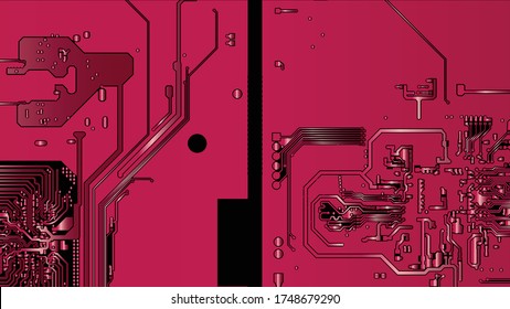 Fondo del patrón de fondo de textura abstracta de la motherboard pcb roja