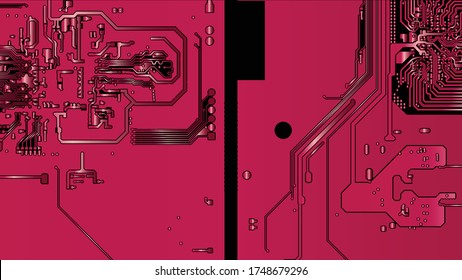 Red pcb motherboard abstract texture background pattern backdrop