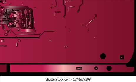 Red pcb motherboard abstract texture background pattern backdrop
