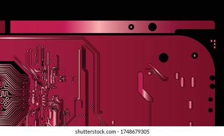 Red pcb motherboard abstract texture background pattern backdrop