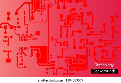 Red pcb motherboard abstract texture background pattern backdrop