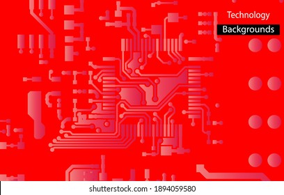 Red pcb motherboard abstract texture background pattern backdrop