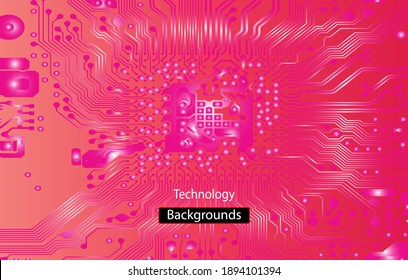 Red pcb motherboard abstract texture background pattern backdrop