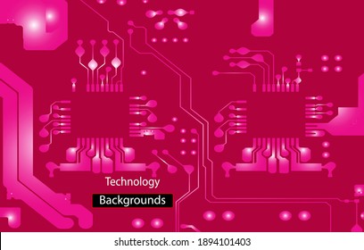 Red pcb motherboard abstract texture background pattern backdrop