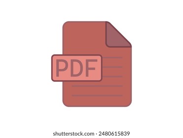 Red pdf document icon on white background