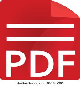 Red PDF Icon. Vector Illustration