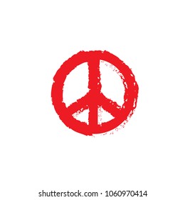 Red peace icon template