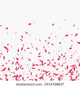 Red Peach Vector Transparent Background. Fall Rose Texture. Delicate Flower Beauty Backdrop. Beautiful Japanese Blossom Design.
