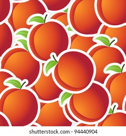 Red peaches seamless background