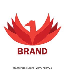 red peacock vector logo for the brand 