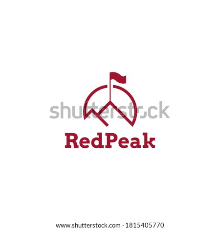 red peak - two peaks with an arc and a flag on top