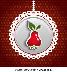Red Pear Abstract  Vector Illustration