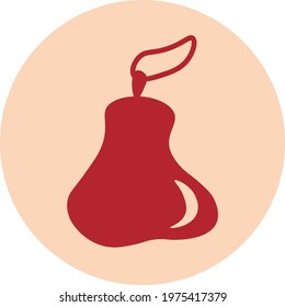 Perla roja, ilustración de icono, vector sobre fondo blanco
