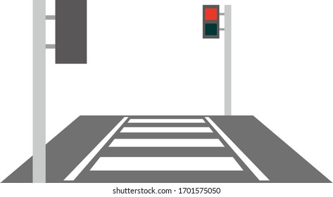 Rotes Fußgängersignal, einzelne Vektorillustration.
