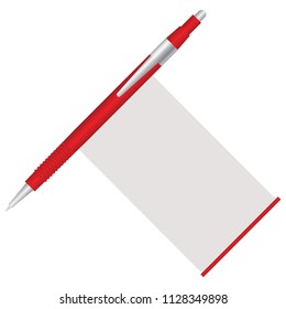 Red pen with built-in crib for answers to tests