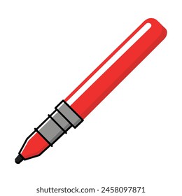 Red pen icon design, Flat illustration of red pen logo for web design