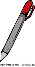 roter Stift, Illustration, Vektorgrafik auf weißem Hintergrund