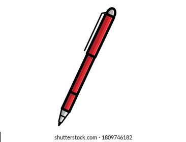 Red pen isolated on white