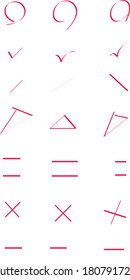 a red pen line that can be checked on the test paper
