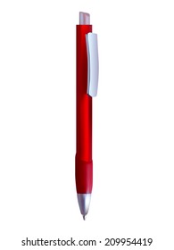 Red pen on a white background