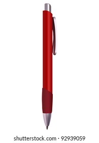 Red Pen On A White Background