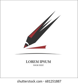 Red pen. Template for logo