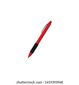 
red pen vector illustration isolated on white background