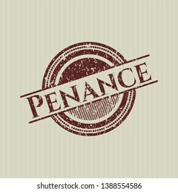 Red Penance distressed rubber grunge seal