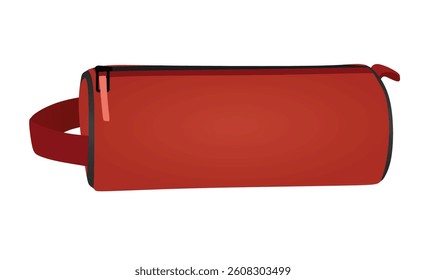 Red pencil case. vector illustration
