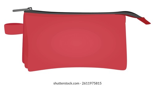 Red pencil case. vector illustration
